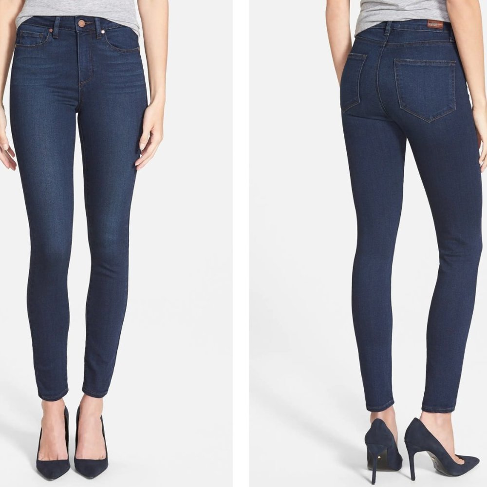 PAIGE Denim 'Hoxton' High Rise Dark Wash Ultra Skinny Jeans Size 26